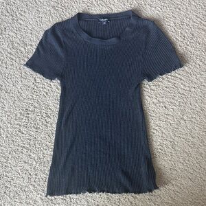 Splendid Ribbed Women’s Short Sleeve Tee in Navy Size XS